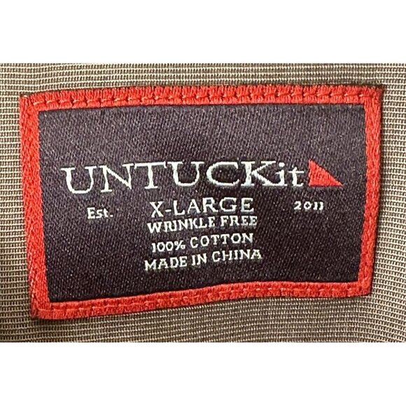 UNTUCKit Mens Button Up Shirt Wrinkle Free Cotton Sanglovese 03046 Grey Sz XL - Picture 8 of 12